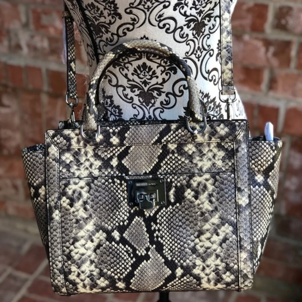 Michael kors large Tina embossed leather satchel